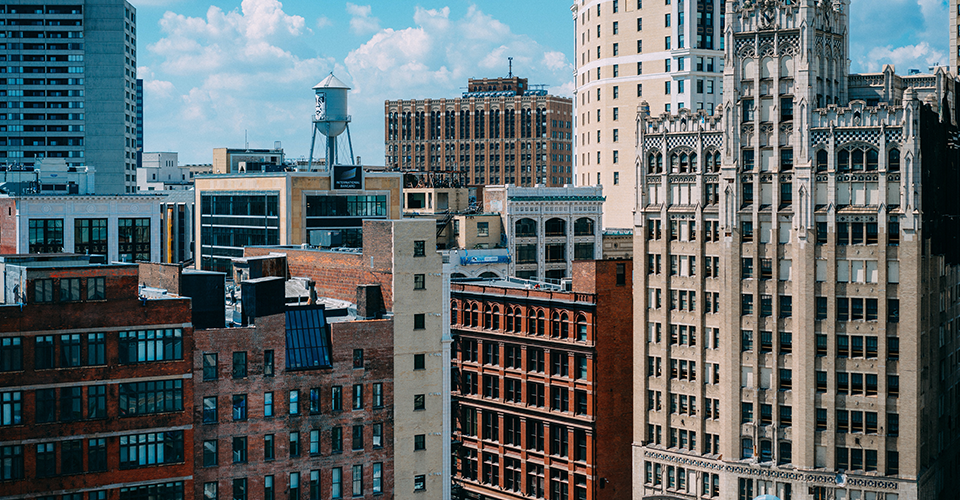 Tall buildings in a city